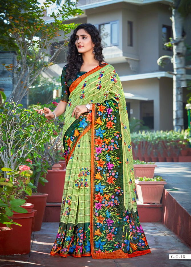 Shreyans Gaza Cheks 2 Regular Wear Wholesale Printed Sarees